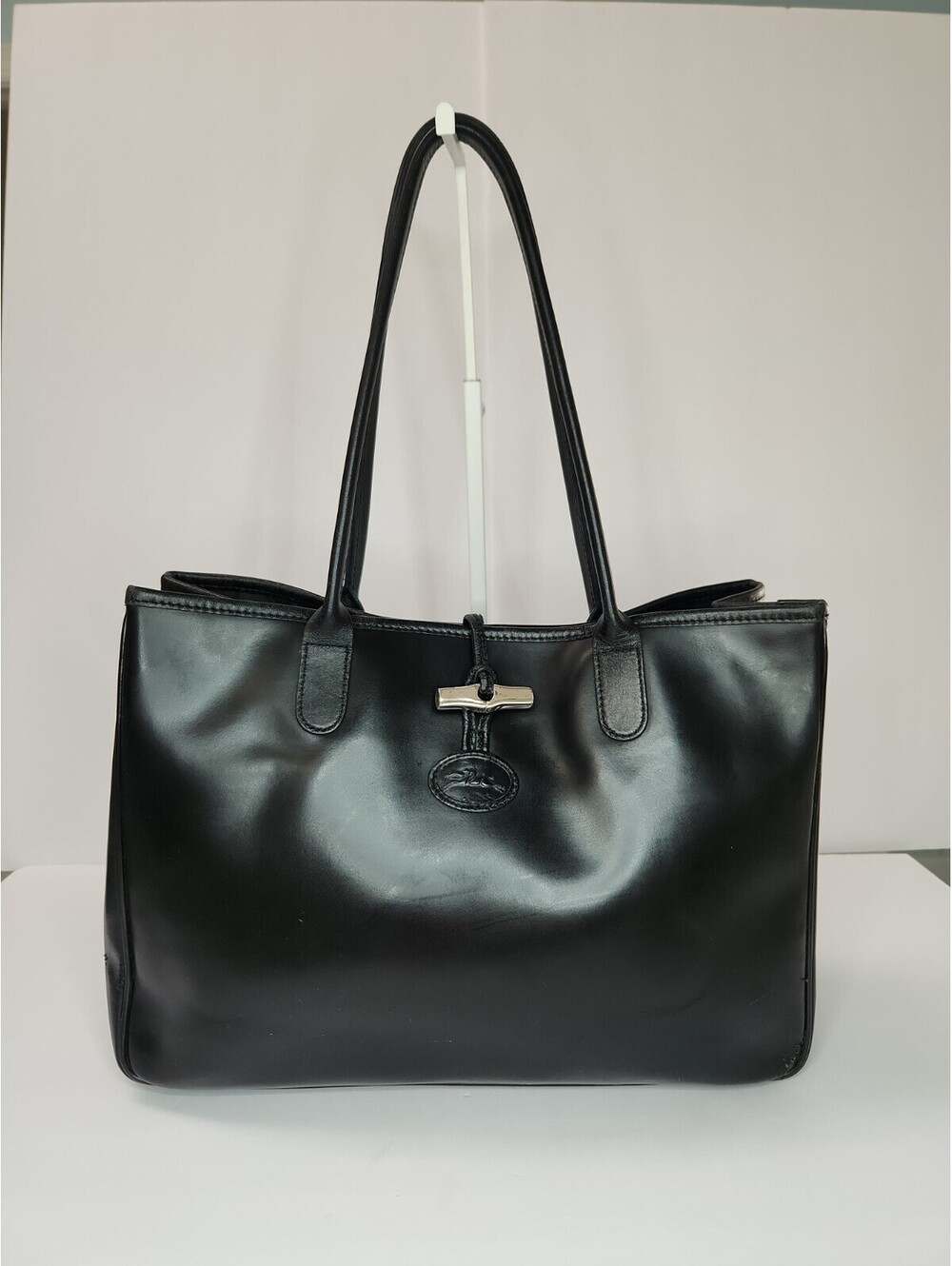LONGCHAMP Roseau Black Leather Tote Shoulder Bag
